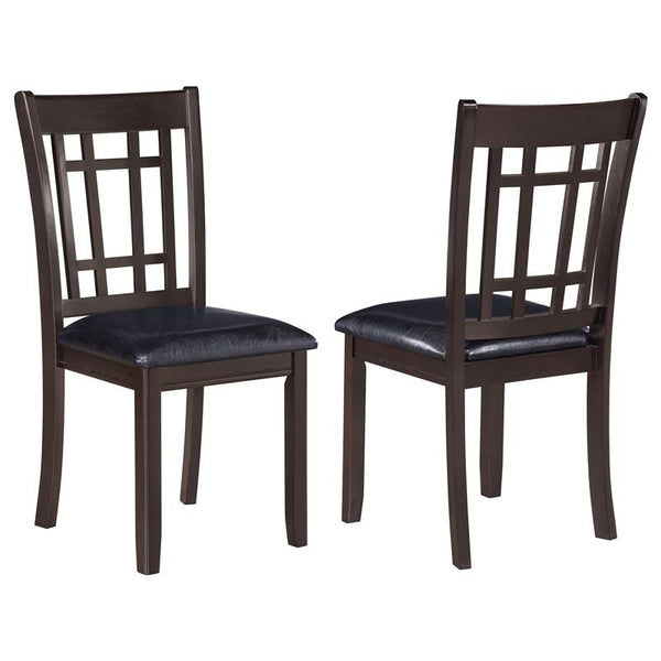 Lavon Padded Dining Side Chairs Espresso and Black (Set of 2) - 102672