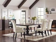 Alana Upholstered Side Chairs Beige and Smokey Black (Set of 2) - 107286