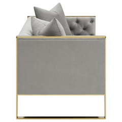 Eastbrook Velvet Upholstered Tufted Loveseat Grey - 509112