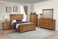 Brenner 5-piece Eastern King Bedroom Set Rustic Honey - 205261KE-S5