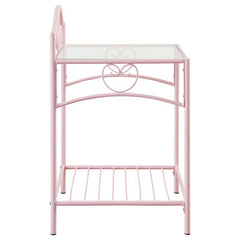 Massi Metal 1-shelf Nightstand Powder Pink - 401152