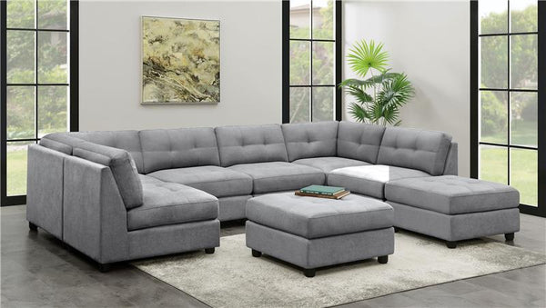 Claude Tufted Cushion Back Armless Chair Dove - 551004