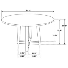 Dinah 5-piece Round Solid Wood Dining Set Walnut - 108471-S5