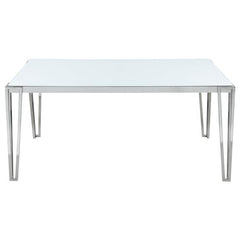 Pauline Rectangular Dining Table with Metal Leg White and Chrome - 193001