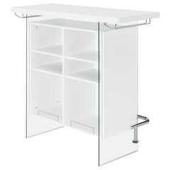 Acosta Rectangular Bar Unit with Footrest and Glass Side Panels - 182632