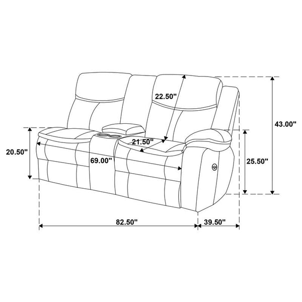 Sycamore Upholstered Power Reclining Sectional Sofa Grey - 610200P