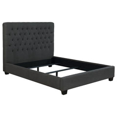 Chloe Upholstered California King Panel Bed Charcoal - 300529KW