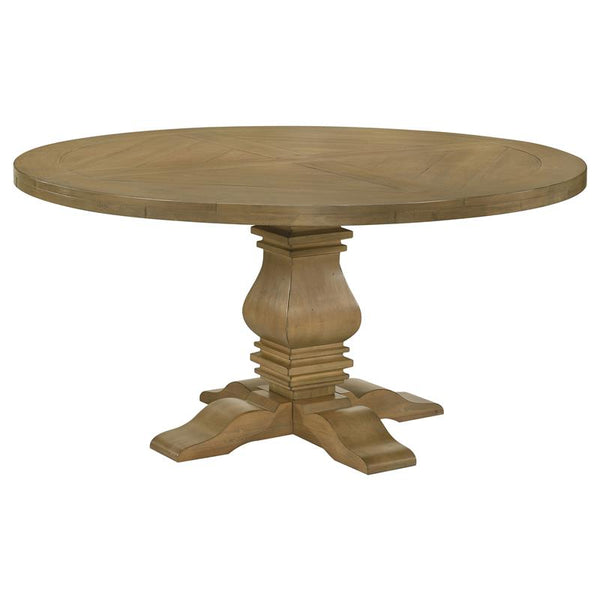 Florence Round Pedestal Dining Table Rustic Smoke - 180200