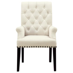 Alana Tufted Back Upholstered Arm Chair Beige - 190163
