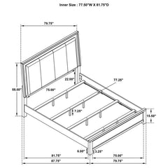 Kieran Wood Eastern King LED Panel Bed Grey - 224741KE
