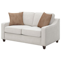 Christine Upholstered Sloped Arm Loveseat Beige - 552062