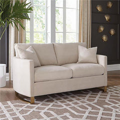 Corliss Upholstered Arched Arm Loveseat Beige - 508822