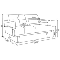 Blake 2-piece Upholstered Track Arm Sofa Set Sharkskin - 511121-S2