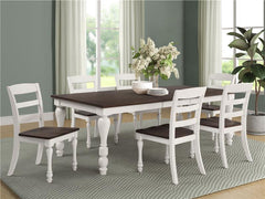 Madelyn Dining Table with Extension Leaf Dark Cocoa and Coastal White - 110381