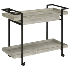 Ventura 2-tier Bar Cart with Storage Drawer Grey Driftwood - 181005