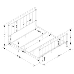 Livingston Metal California King Open Frame Bed Dark Bronze - 300399KW