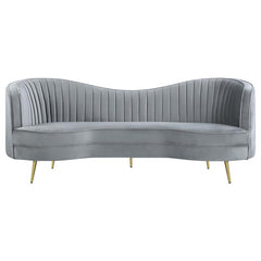 Sophia Upholstered Channel Tufted Sofa Grey - 506864
