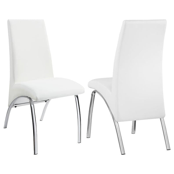 Bishop Upholstered Side Chairs White and Chrome (Set of 2) - 121572