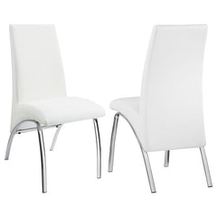 Bishop Upholstered Side Chairs White and Chrome (Set of 2) - 121572