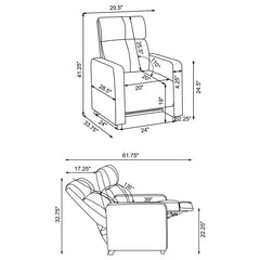 Toohey Upholstered Tufted Recliner Living Room Set Black - 600181-S3B