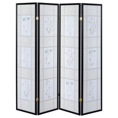 Catabella 4-Panel Room Divider Folding Shoji Screen Floral - 4407