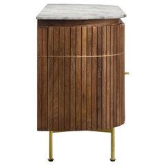 Ortega 4-door Marble Top Dining Sideboard Server White and Natural - 105145