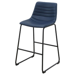 Zuni Faux Leather Upholstered Counter Stool Blue (Set of 2) - 107208