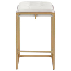 Nadia Square Padded Seat Counter Height Stool (Set of 2) Beige and Gold - 183645