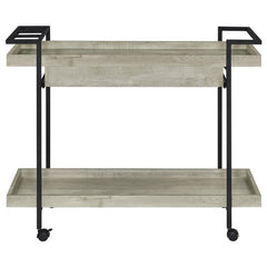 Ventura 2-tier Bar Cart with Storage Drawer Grey Driftwood - 181005