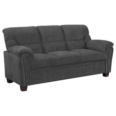 Clementine 3-piece Upholstered Padded Arm Sofa Set Grey - 506574-S3