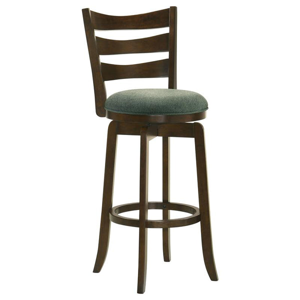 Murphy Ladder Back Pub Height Swivel Bar Stool Dark Cherry and Hunter Green - 181379