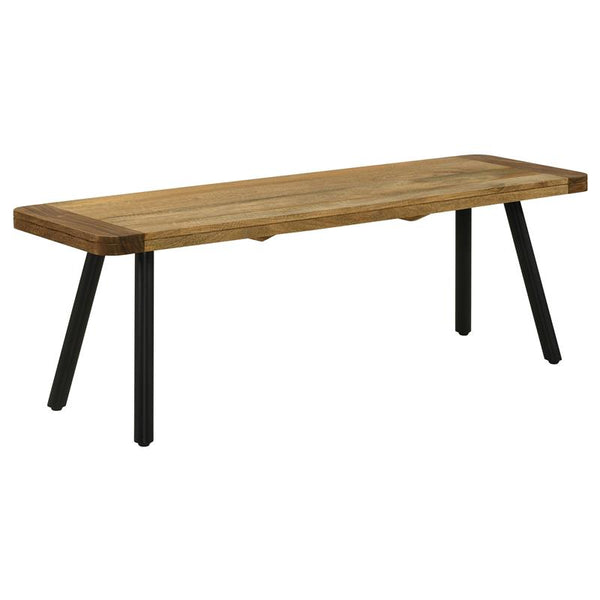 Maverick Rectangular Dining Bench Natural Mango and Black - 123043