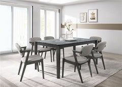 Stevie 7-piece Rectangular Dining Set Grey and Black - 115111SLT-S7