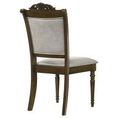 Willowbrook Upholstered Dining Side Chair Grey and Chestnut (Set of 2) - 108112