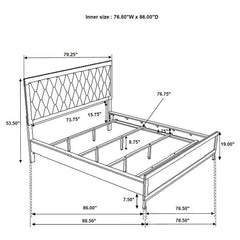 Sonora California King Upholstered Panel Bed White - 224861KW