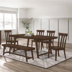 Reynolds 6-piece Rectangular Dining Table Set Brown Oak - 107591-S6