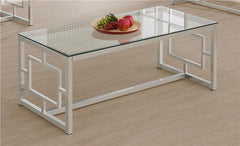 Merced Rectangular Glass Top Coffee Table Nickel - 703738