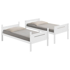Littleton Wood Twin Over Twin Bunk Bed White - 405051WHT