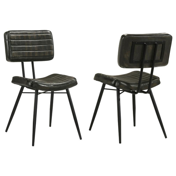 Partridge Padded Side Chairs Espresso and Black (Set of 2) - 110652