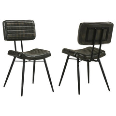 Partridge Padded Side Chairs Espresso and Black (Set of 2) - 110652