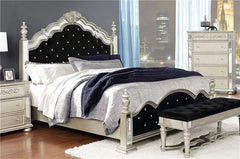 Heidi Wood Queen Poster Bed Metallic Platinum - 222731Q