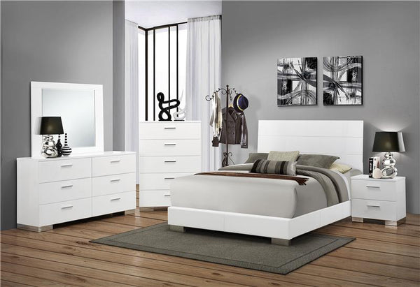 Felicity 2-drawer Nightstand Glossy White - 203502