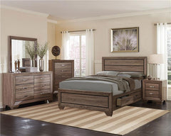 Kauffman Wood California King Storage Panel Bed Washed Taupe - 204190KW