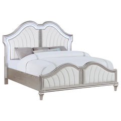Evangeline Wood Queen LED Panel Bed Silver Oak - 223391Q