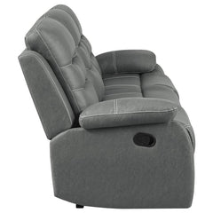 Nova Upholstered Padded Arm Reclining Sofa Dark Grey - 602531
