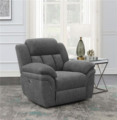 Bahrain Upholstered Power Glider Recliner Charcoal - 609543P