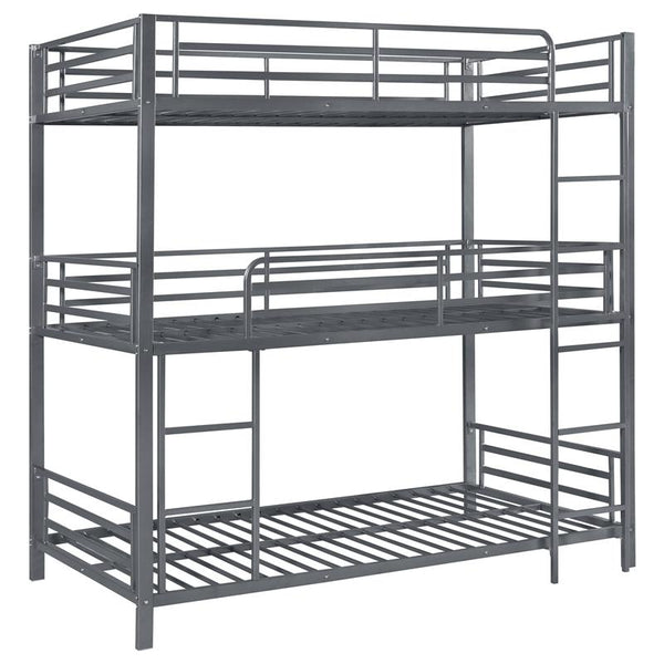 Maynard Metal Twin Triple Bunk Bed Gunmetal - 422670