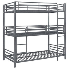 Maynard Metal Twin Triple Bunk Bed Gunmetal - 422670