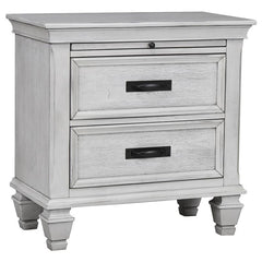 Franco 4-piece Eastern King Bedroom Set Distressed White - 205330KE-S4