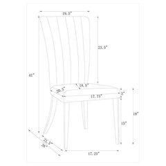 Beaufort Upholstered Curved Back Side Chairs Dark Grey (Set of 2) - 109452